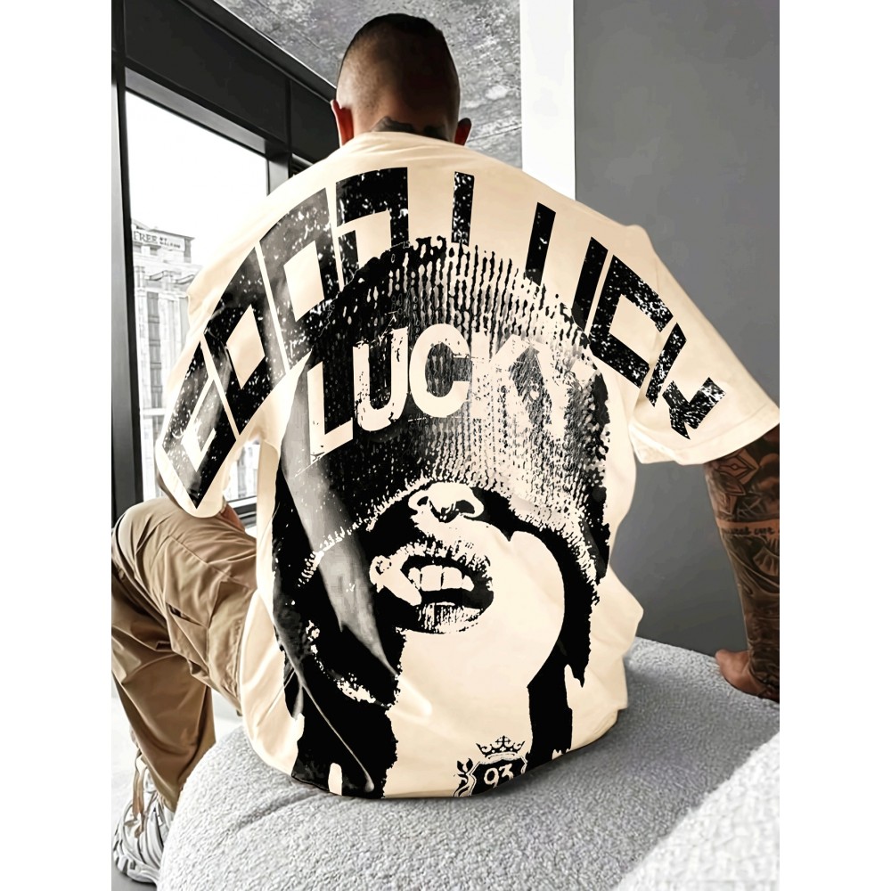 Men's Casual Graphic Print T-Shirt with Bold 