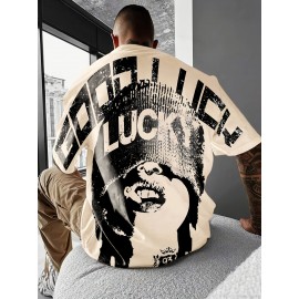 Men's Casual Graphic Print T-Shirt with Bold 