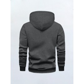 Men's Heavyweight Hoodie - Beige/Pink/Gray/ Options - Machine Washable Pullover Sweatshirt for Fall/Winter - Urban Streetwear Essentials - Casual Layering Clothing