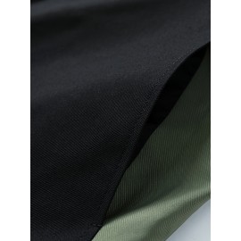 Men's Windproof Hooded Jacket for Spring & Autumn - Lightweight Work Jacket with Zipper Closure, Contrast Color Block Design, Polyester Lining & Pockets - Outdoor Sports, Hiking, Casual Wear