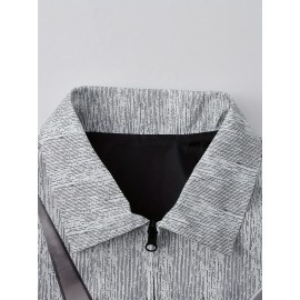 Gentlemen's Jacket Men's Spring and Autumn Thin Casual Lapel Portrait Print Trendy Fashion Zip-Up Outerwear Long Sleeve