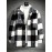 Men'S Cozy Plaid Fleece Jacket - Black & White Checkered Pattern, Loose Fit Winter Coat with Button Front, Long Sleeves, and Fluffy Lining for Fall/Winter, Winter Coat