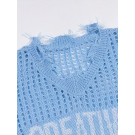 Men's & Women's Semi-Sheer Sleeveless V-Neck Sweater Vest - Korean/Japanese Streetwear Style, All-Season Layering Piece, Hand Washable Casual Jacket with Creative Director Lettering (No Belt) for Director Outfits & Everyday