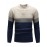 Beige/Blue/Gray/Black/White Men's Thick Winter Knit Sweater - Color Block Stripes, Round Neck Half-Zip Button Detail, Medium Stretch Casual Retro Style Regular Fit Long Sleeve Pullover for Casual Attire, Knit Sweater, Comfortable Fit