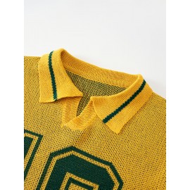 Men'S Fashion Autumn/Winter Pullover Football Number Knit Sweater Thickened Sports Style for Boys