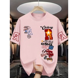 Men'S Vibrant Orange Graphic T-Shirt - 