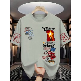 Men'S Vibrant Orange Graphic T-Shirt - 