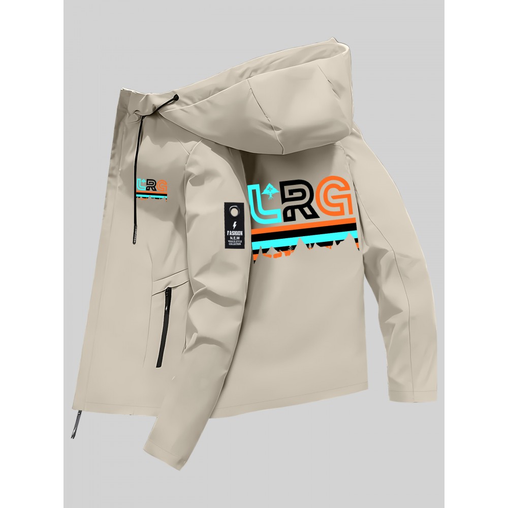 Unisex All-Season Windproof Hooded Jacket with Bold 